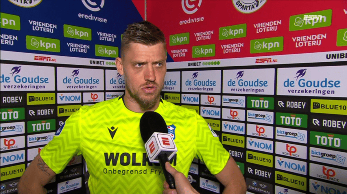 Andries Noppert voor de camera van ESPN