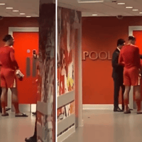 Virgil van Dijk in gesprek met Nasser Al-Khelaïfi en Luis Campos