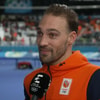 Kjeld Nuis voor de camera van Eurosport