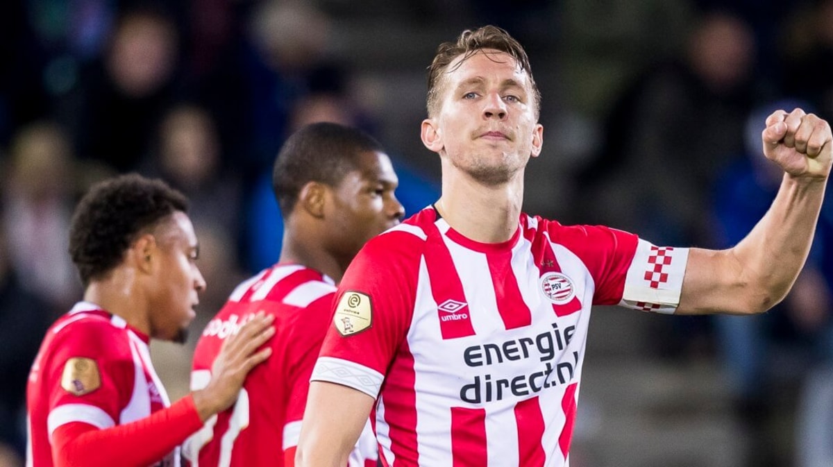 Luuk de Jong in het shirt van PSV