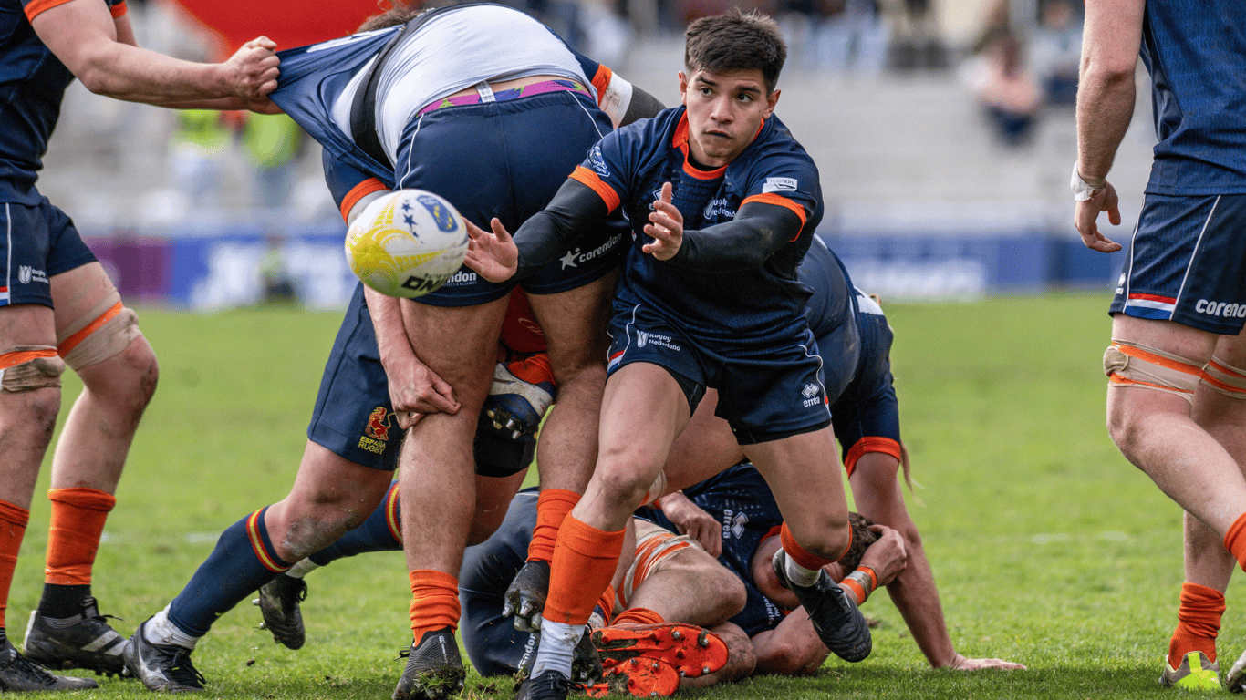 Oranje rugby in actie