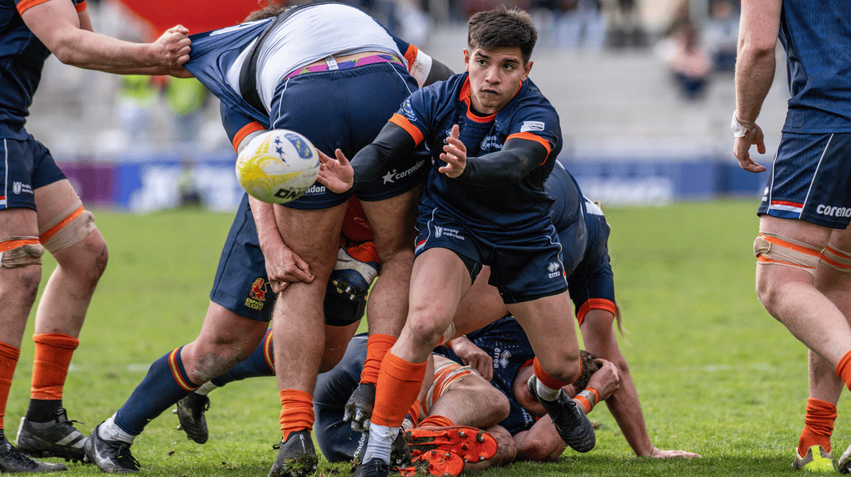 Oranje rugby in actie