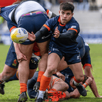 Oranje rugby in actie