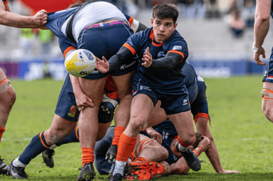 Oranje rugby in actie