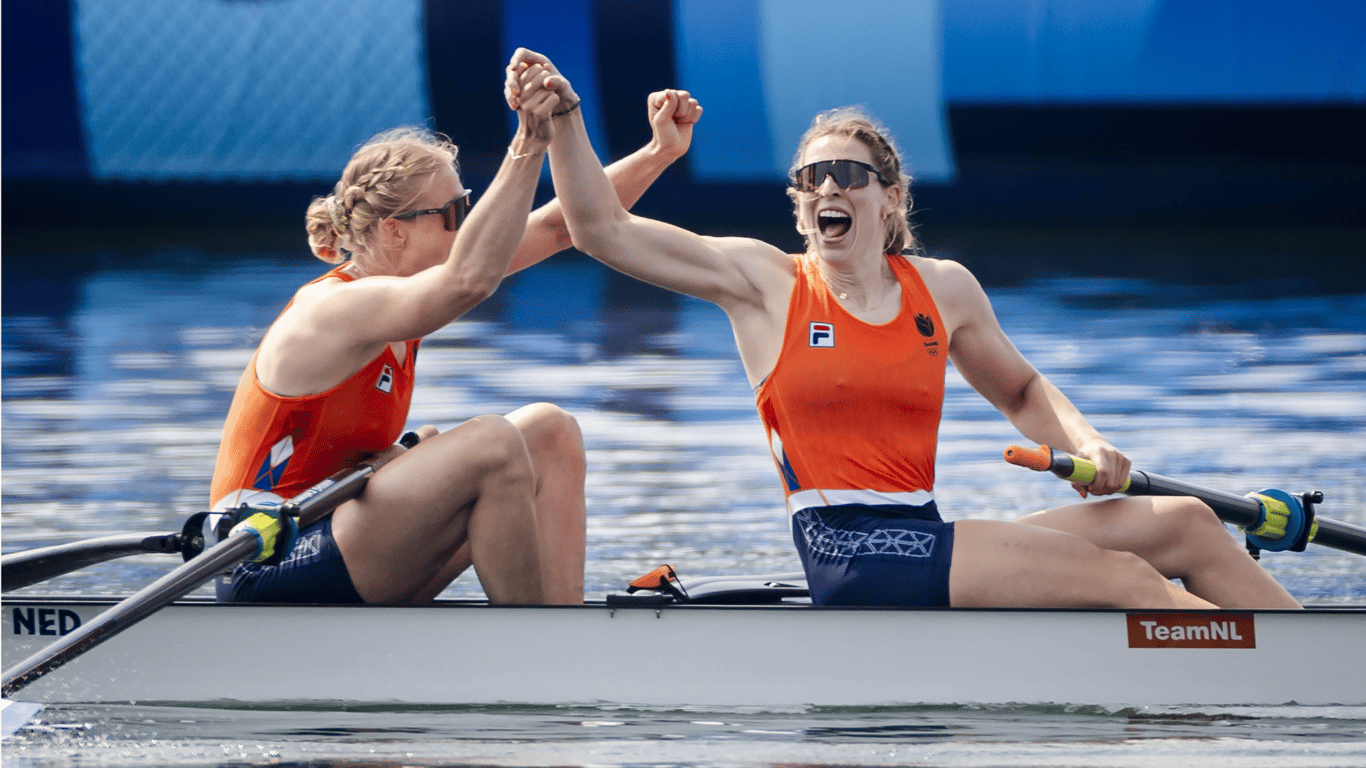  Ymkje Clevering, Veronique Meester, twee-zonder, roeien, Olympische Spelen, Parijs 2024, TeamNL, goud