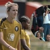 Miedema is vermomd in het publiek als ze haar vriendin gaat aanmoedigen