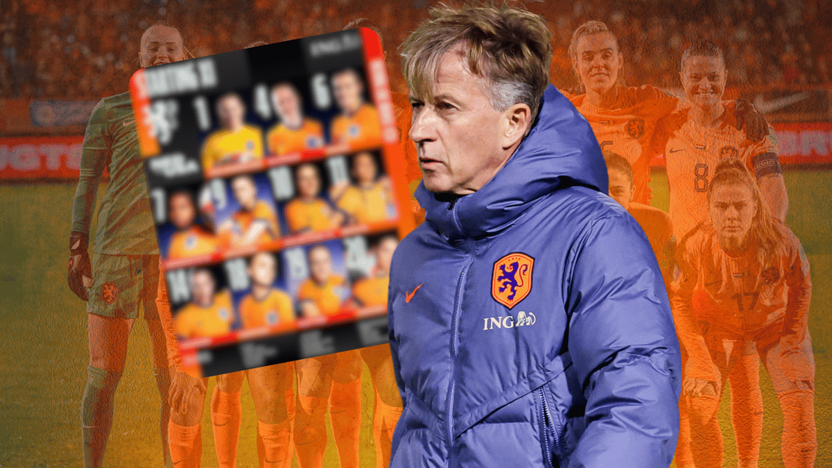 De opstelling van de Oranje Leeuwinnen tegen Frankrijk