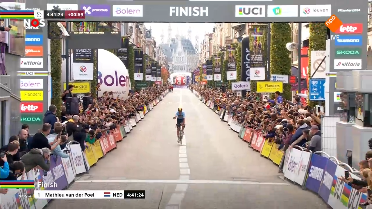 Mathieu van der Poel heeft na het WK op de weg en het WK veldrijden (al zes keer) nu ook het wereldkampioenschap gravel aan zijn palmares toegevoegd.