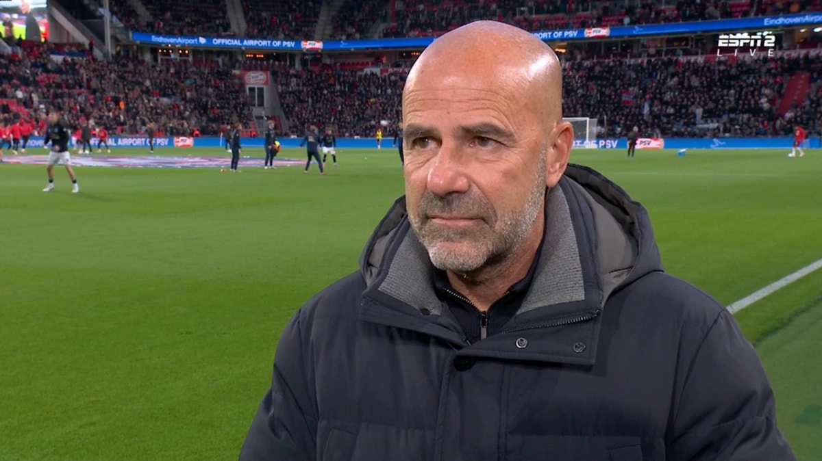 Peter Bosz voor de camera van ESPN