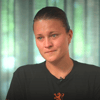 Sherida Spitse voor de camera van ESPN