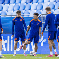 Jong Oranje tijdens de training