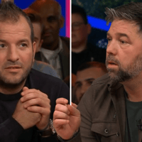 Rafael van der Vaart en Theo Janssen bij NOS Studio Voetbal