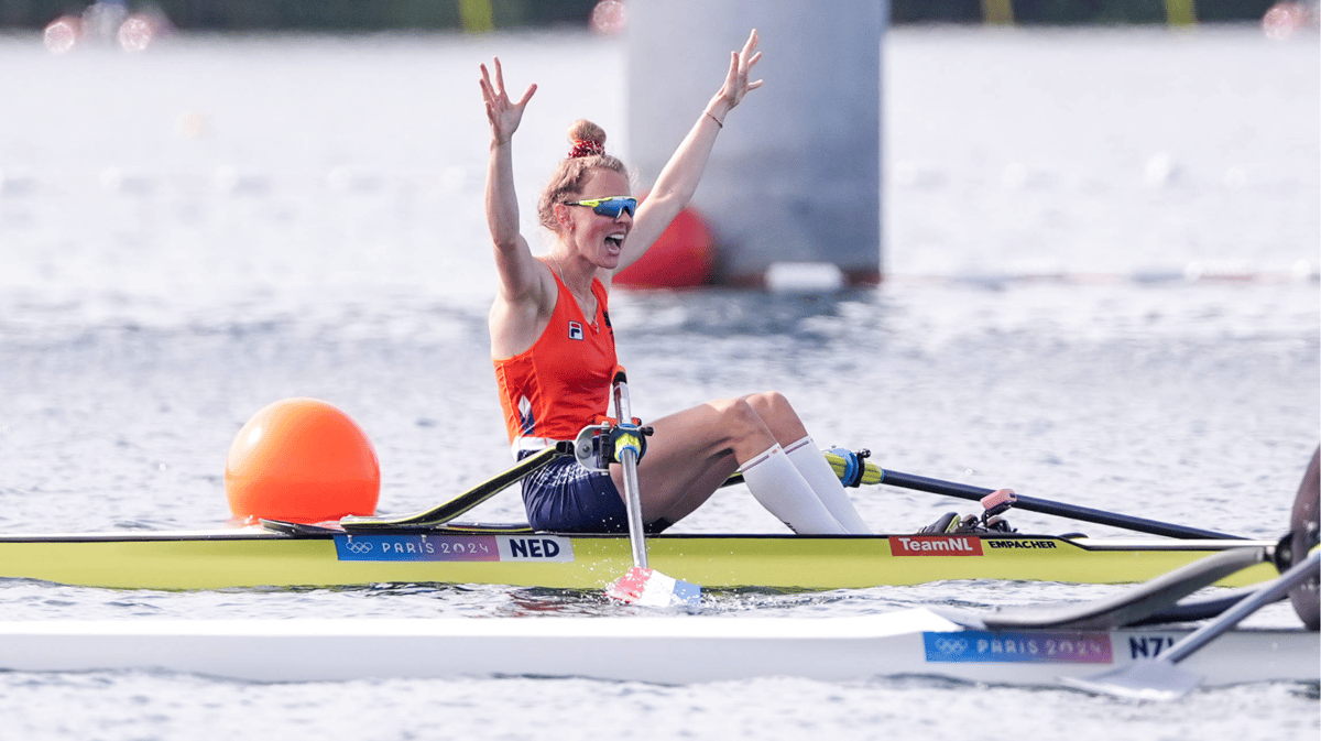 Karolien Florijn, goud, skiff, eenpersoonsboot, roeien, Olympische Spelen, Parijs 2024, TeamNL