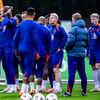 Het Nederlands elftal tijdens een training