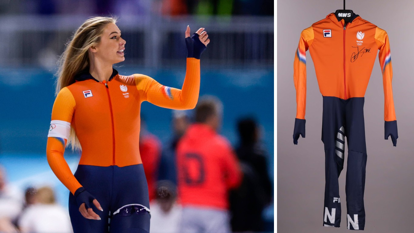 Schaatsfans bieden bizarre bedragen op olympisch schaatspak van Jutta Leerdam