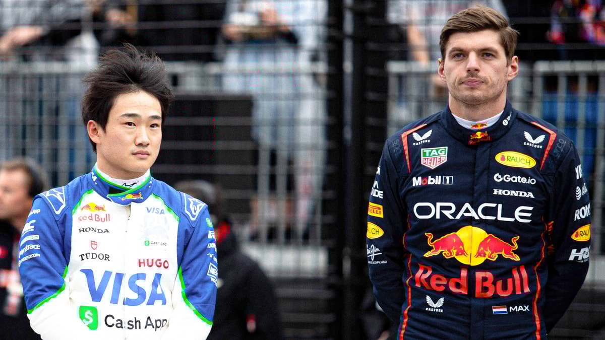 Yuki Tsunoda en Max Verstappen