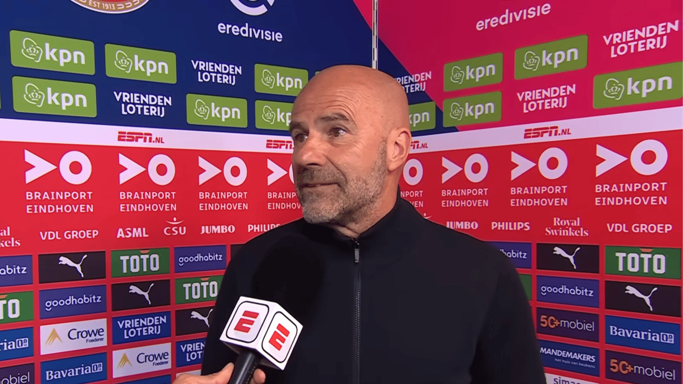 Peter Bosz voor de camera van ESPN