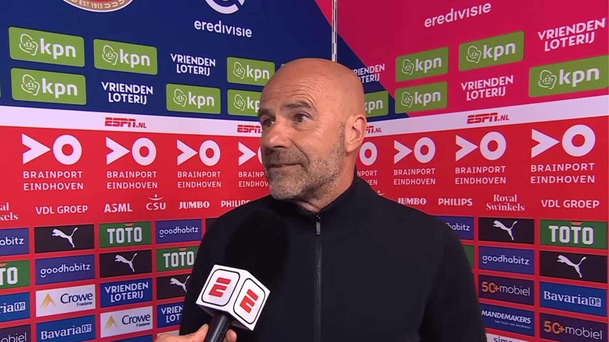 Peter Bosz voor de camera van ESPN