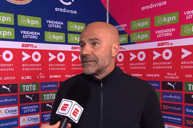Peter Bosz voor de camera van ESPN