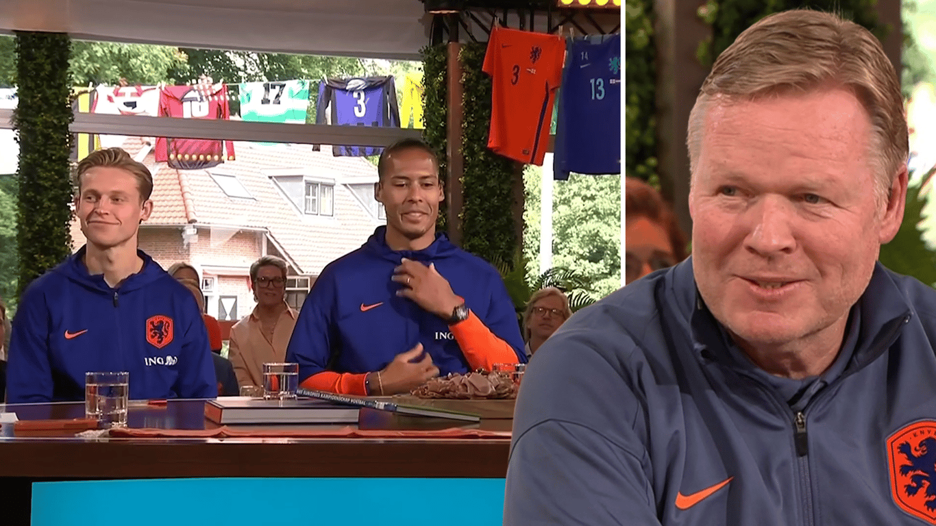 Ronald Koeman, Frenkie de Jong en Virgil van Dijk bij het SBS 6-programma Wij houden van Oranje.