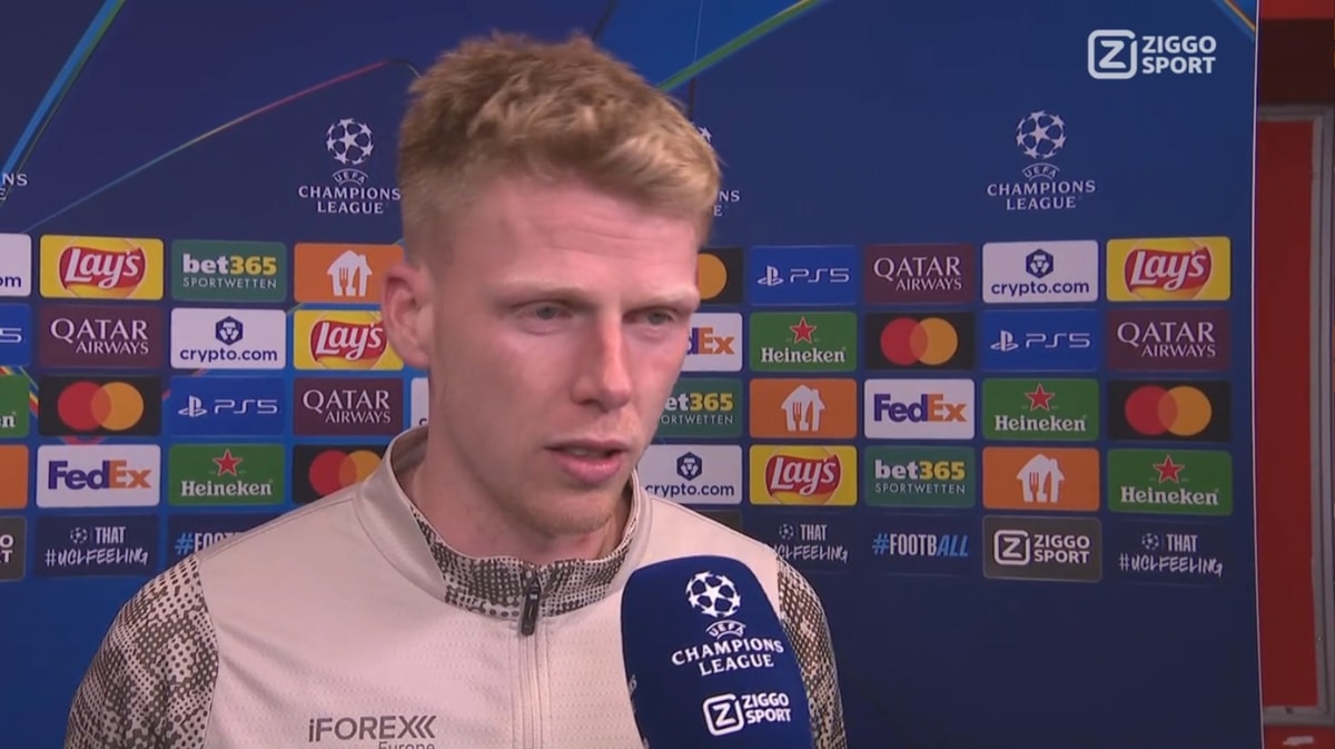 Jerdy Schouten voor de camera van Ziggo Sport