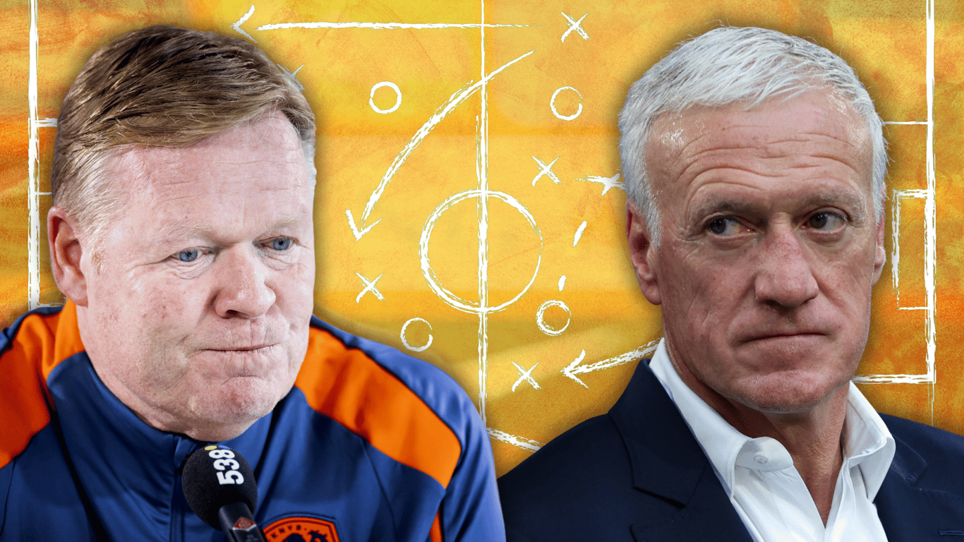 Ronald Koeman en Didier Deschamps, bondscoaches van Nederland en Frankrijk