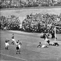 Een interland van het Nederlands elftal in 1953.