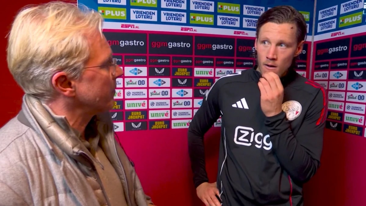 Wout Weghorst voor de camera van ESPN