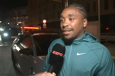 Steven Bergwijn voor de camera van ESPN