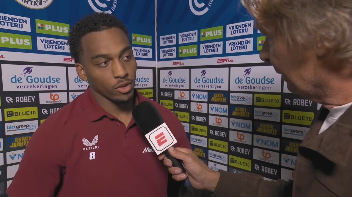 Quinten Timber voor de camera van ESPN