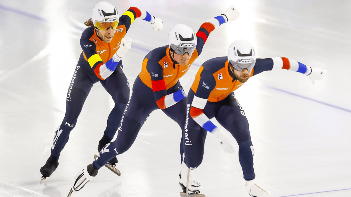 Nederland in actie op de ploegenachtervolging