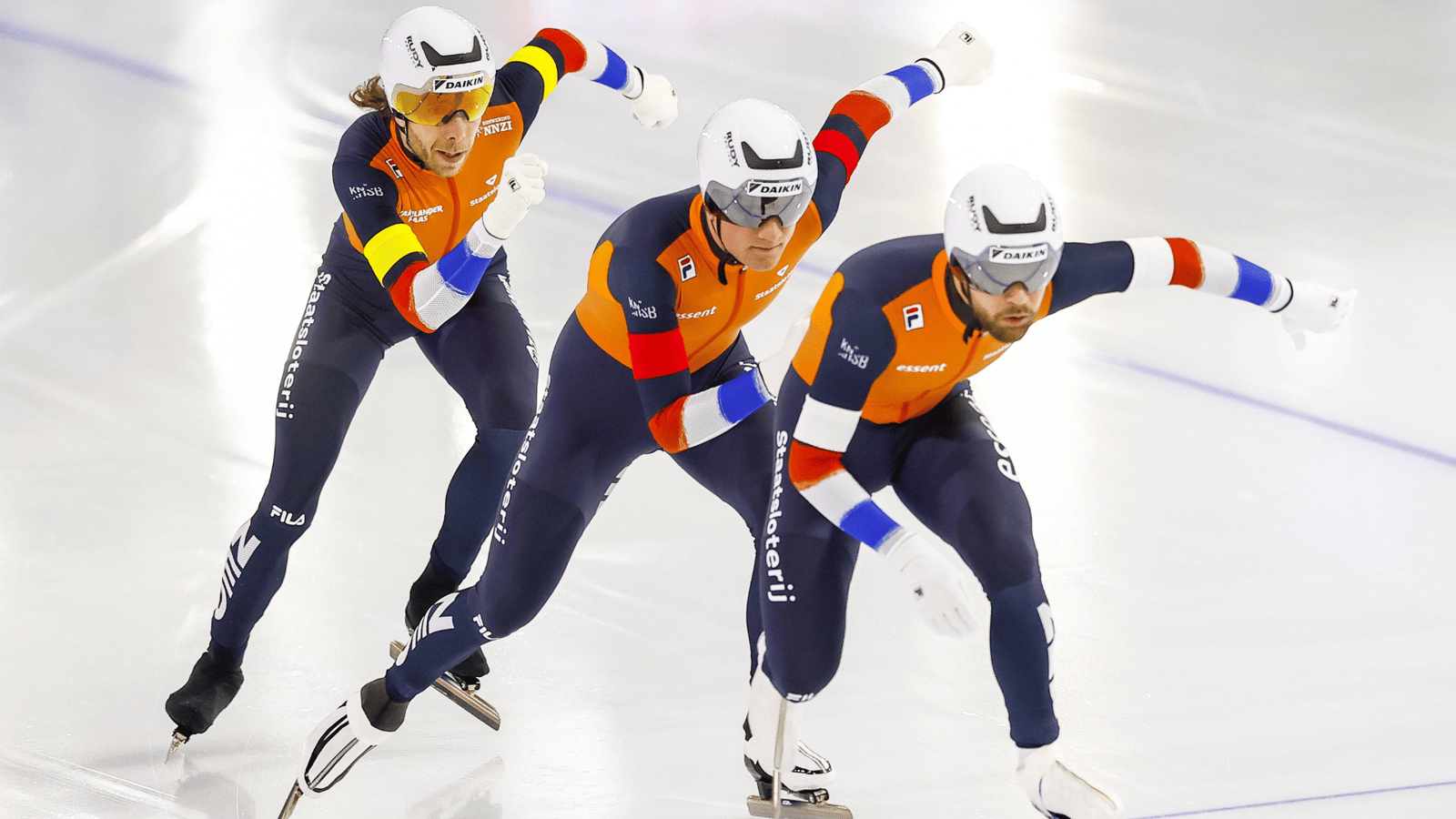 Nederland in actie op de ploegenachtervolging