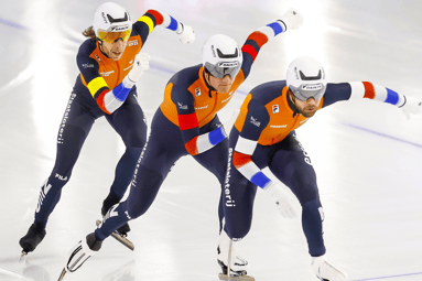Nederland in actie op de ploegenachtervolging