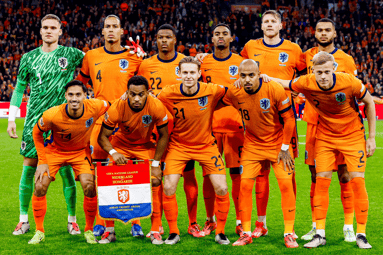 Het Nederlands elftal voorafgaand aan de Nations League-wedstrijd tegen Hongarije