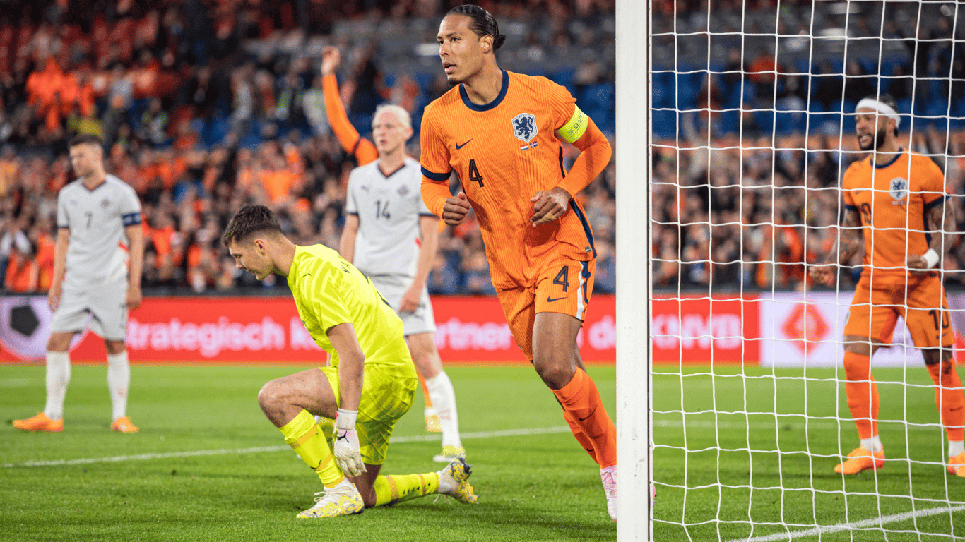 Virgil van Dijk, verdediger, aanvoerder, Nederlands elftal, Oranje, Nederland - IJsland