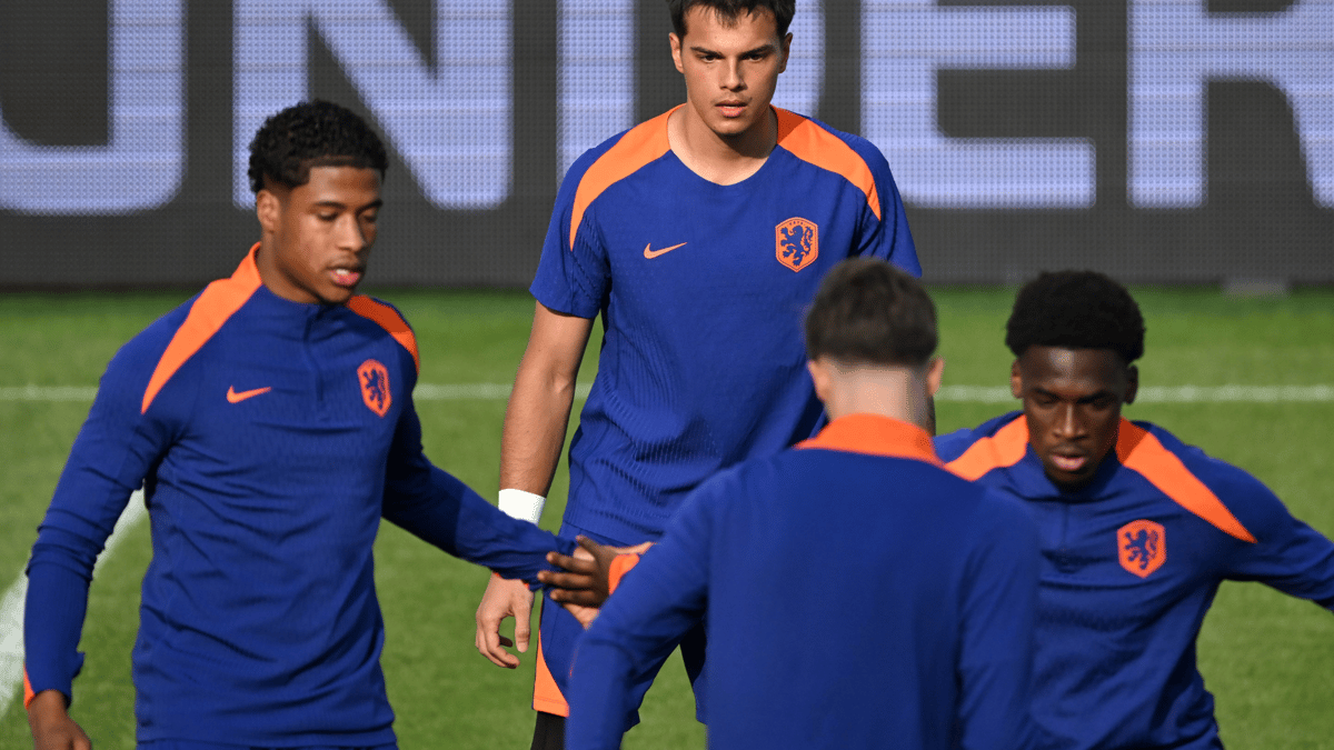 Jong Oranje tijdens de training
