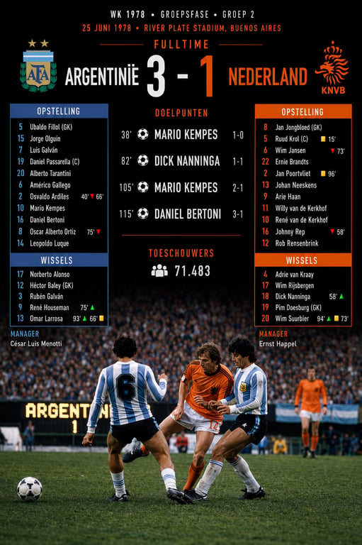 Argentinië - Nederland (3-1) op WK 1978