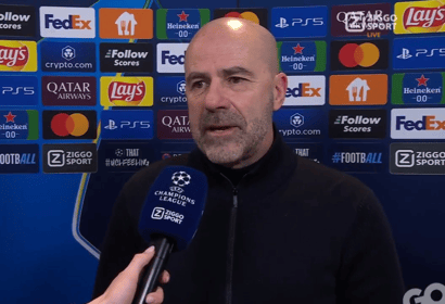 Peter Bosz voor de camera van Ziggo Sport
