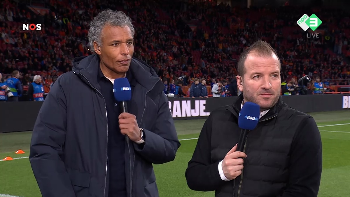 Rafael van der Vaart en Pierre van Hooijdonk bij de NOS