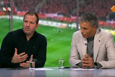 Rafael van der Vaart en Pierre van Hooijdonk bij de NOS