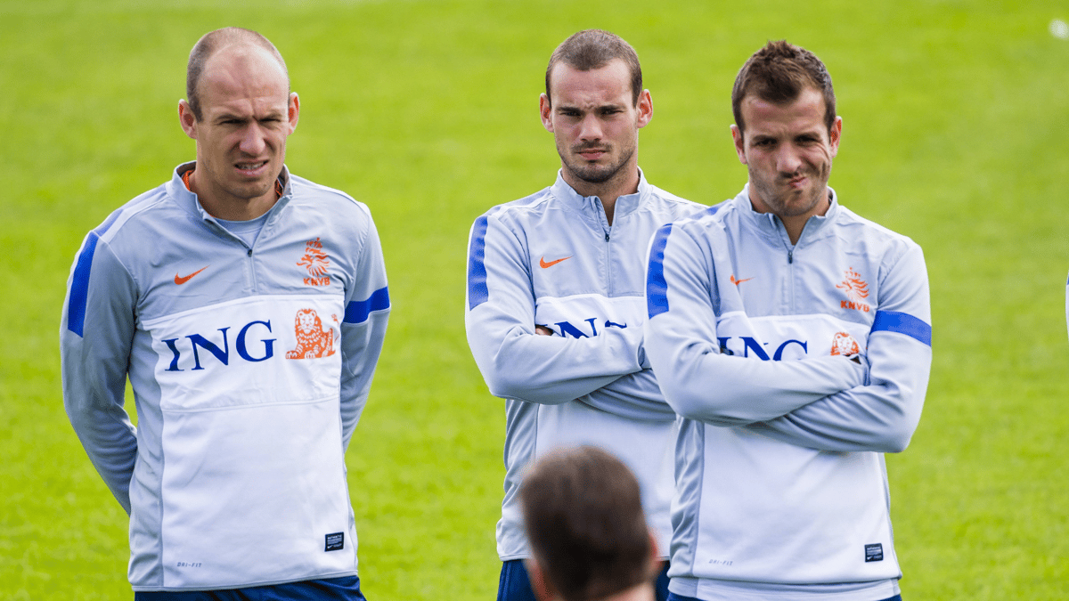 Arjen Robben, Wesley Sneijder en Rafael van der Vaart
