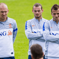 Arjen Robben, Wesley Sneijder en Rafael van der Vaart
