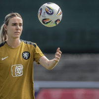 Jill Roord tijdens de training van de Oranje Leeuwinnen