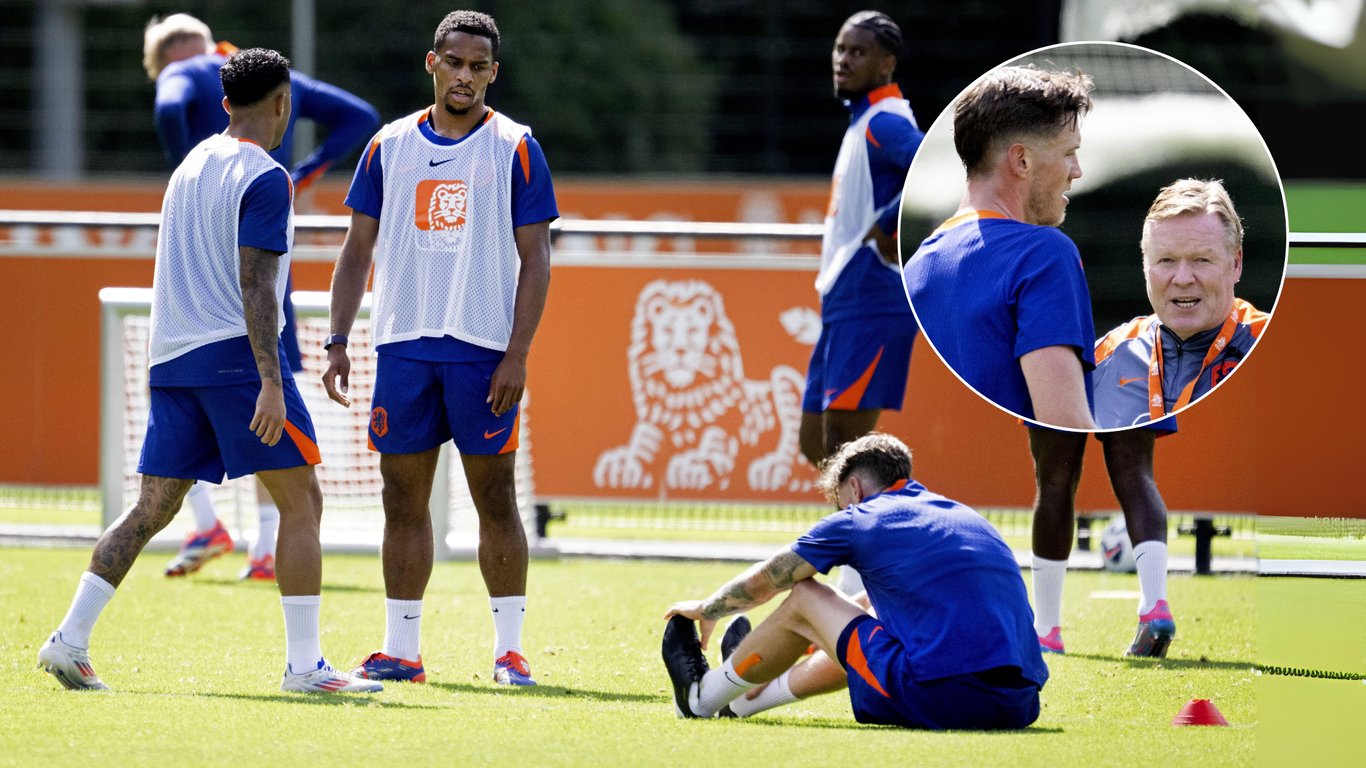 Wout Weghorst beklaagt zich op de training van het Nederlands elftal