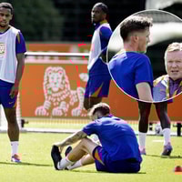 Wout Weghorst beklaagt zich op de training van het Nederlands elftal