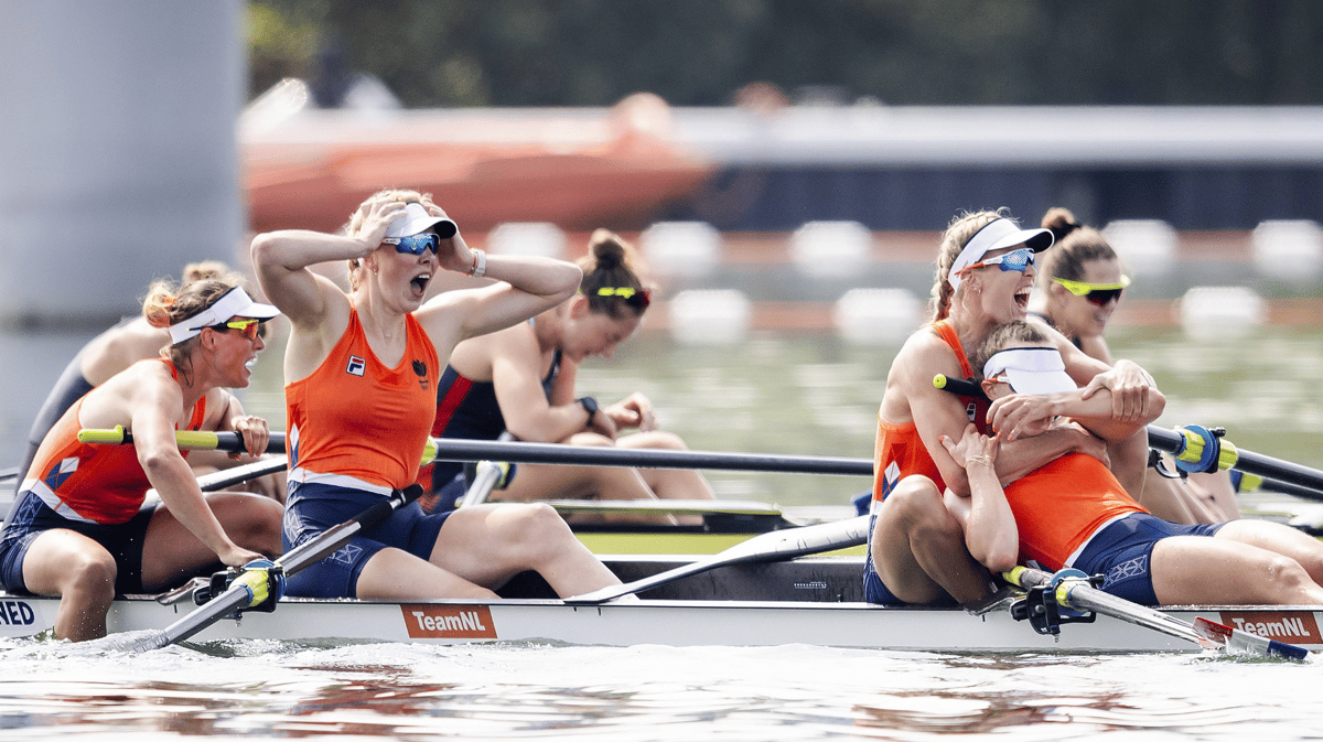 Benthe Boonstra, Hermijntje Drenth, Marloes Oldenburg, Tinka Offereins, vier-zonder, roeien, Olympische Spelen, goud, TeamNL