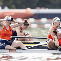 Benthe Boonstra, Hermijntje Drenth, Marloes Oldenburg, Tinka Offereins, vier-zonder, roeien, Olympische Spelen, goud, TeamNL