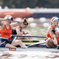 Benthe Boonstra, Hermijntje Drenth, Marloes Oldenburg, Tinka Offereins, vier-zonder, roeien, Olympische Spelen, goud, TeamNL