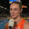Lieke Klaver voor de camera van de NOS