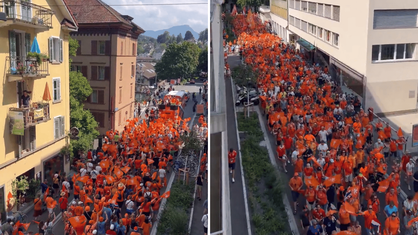 Oranjefans zetten Zwitserland op stelten voor eerste EK-duel